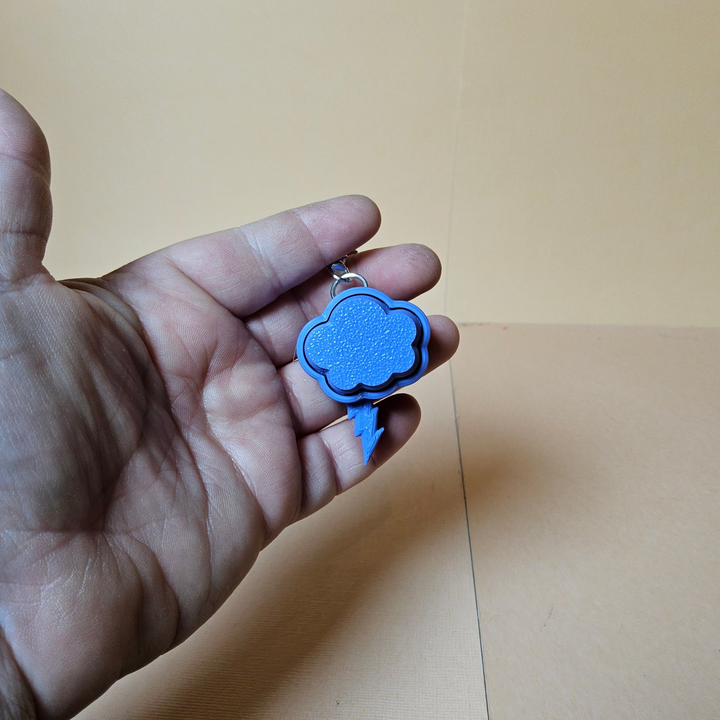 Cloud with 1 Lighting Bolt Keycap Keyring