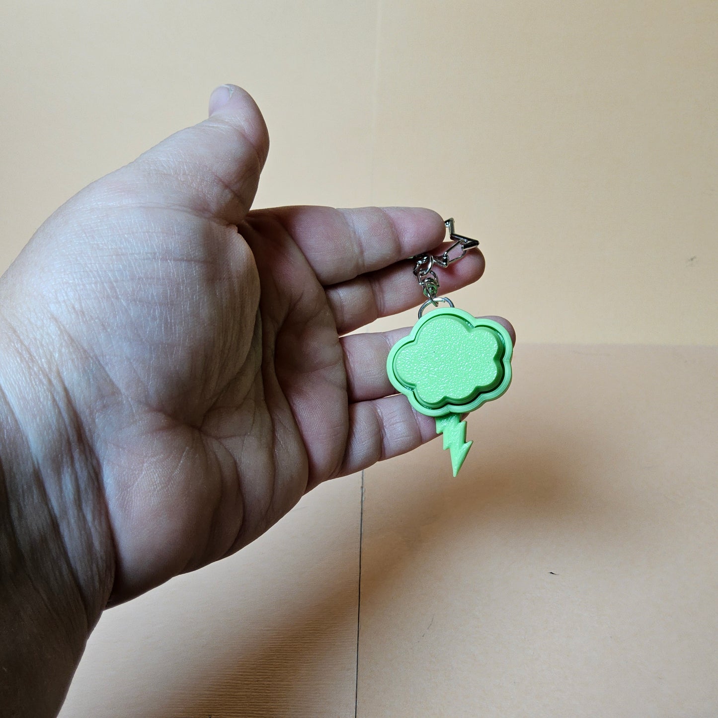Cloud with 1 Lighting Bolt Keycap Keyring