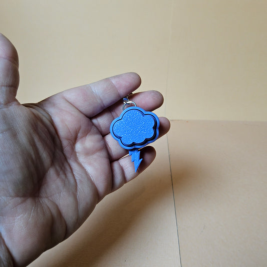 Cloud with 1 Lighting Bolt Keycap Keyring