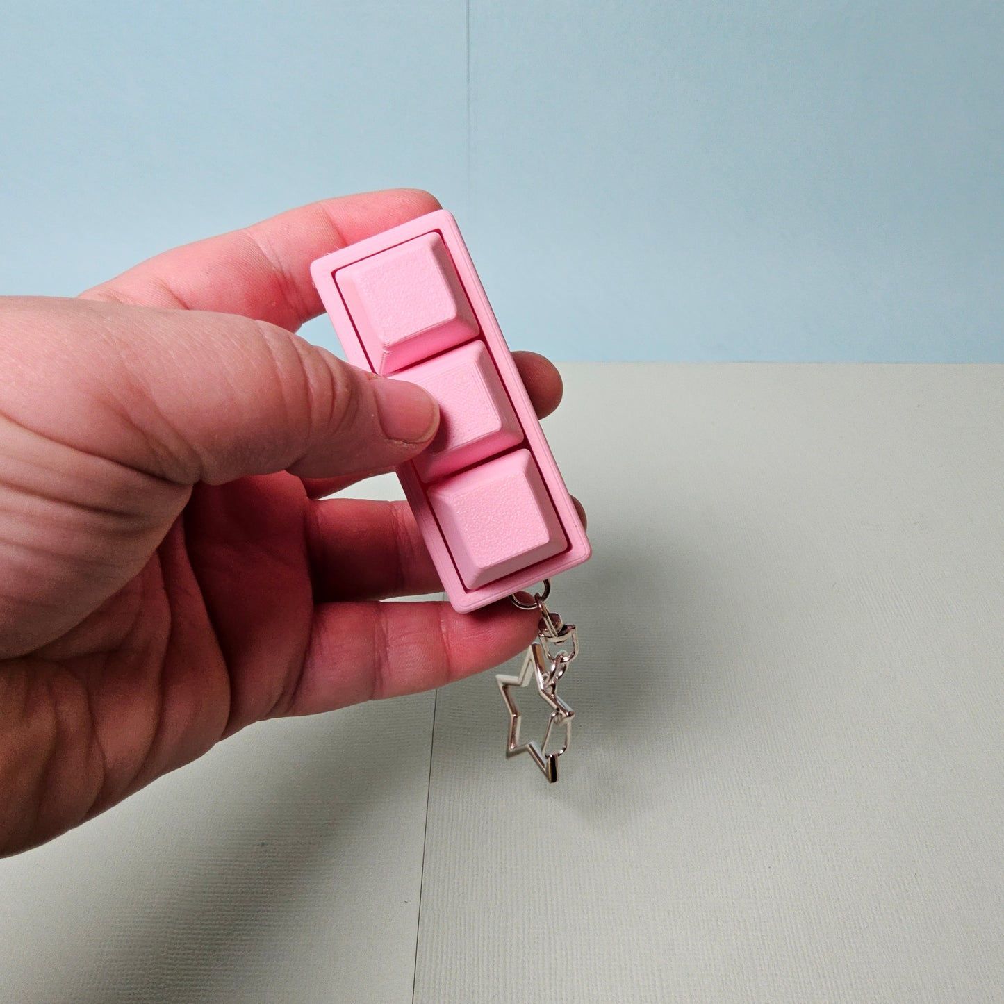 Triple Keycap Fidget Keyring